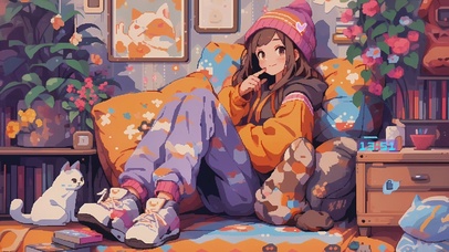 4k可爱像素女孩