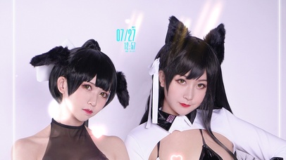 4K猫耳朵cos女孩