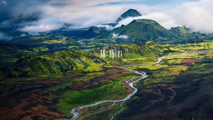 白云青山河流