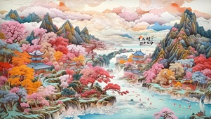唯美国风山水图