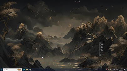 黑金水墨山水主题