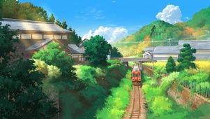 春天郊外的列车
