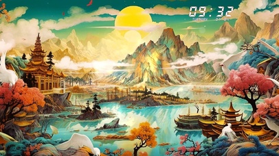 中国风山河美好图