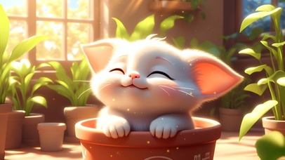 沐浴阳光的猫咪