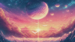 夕阳灿烂星球