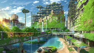 城市废墟的阳光