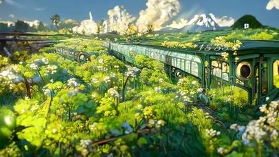 治愈护眼清新列车