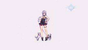 （免费壁纸）遛狗动漫少女