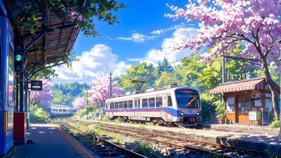 樱花火车站