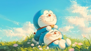 草地上的机器猫