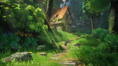 4K唯美治愈绿色护眼森林木屋