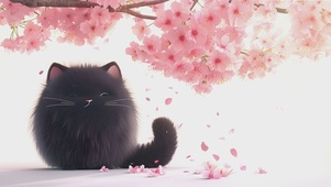 赏花的猫咪