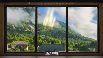 唯美护眼窗外青山云雾