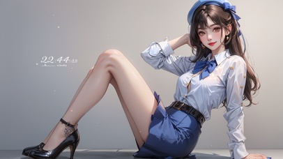 空姐制服长发女生