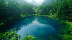 碧绿湖泊
