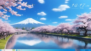 山下河边美景