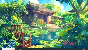 古风荷塘庭院