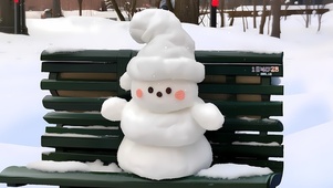雪中小雪人