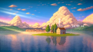 唯美治愈插画岛屋