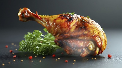 美食烧烤鸡腿01