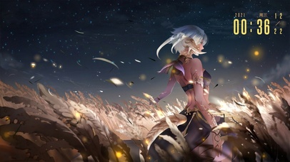 4k唯美治愈星空下少女