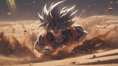 3D立体，4K龙珠悟空插画