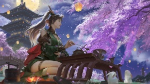 樱花树下的少女