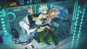 炫酷科技房间少女