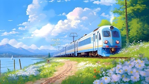 高清治愈山野火车
