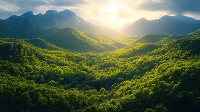 清新绿色护眼山谷