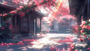 阳光樱花庭院4K