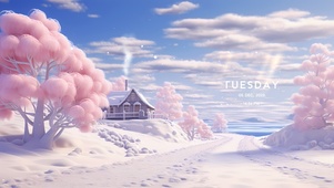 浪漫落雪街道