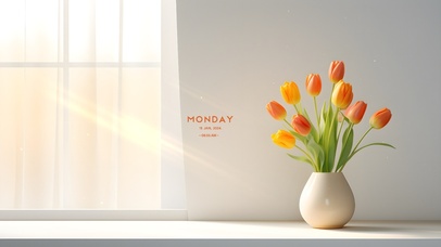 4K清新文艺简约郁金香