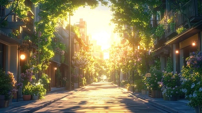 清晨的清新氧气街道