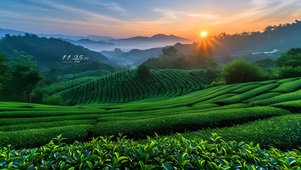 阳光云雾山林