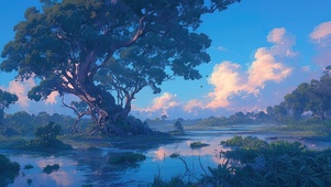 静谧海边红树林