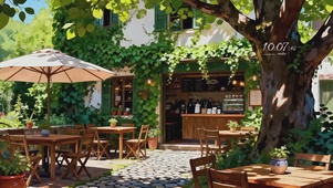 护眼绿色咖啡店