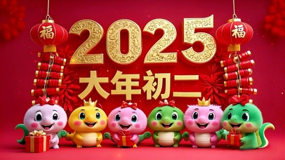 大年初二欢聚一堂的蛇宝宝