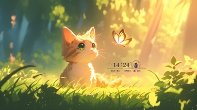 抓蝴蝶猫咪	