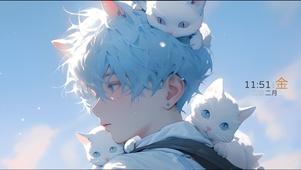 可爱猫咪少年