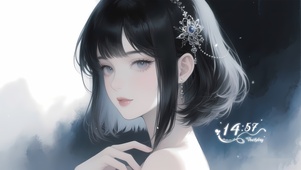 清纯短发气质美女