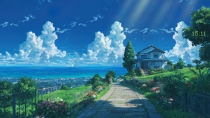 海景小路蓝天