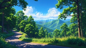 唯美山间小路