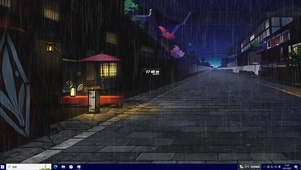 古镇雨天主题