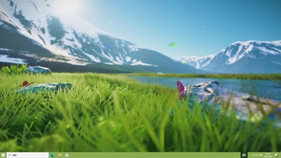 清新雪山草地主题