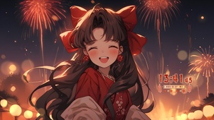 新年烟花小女孩