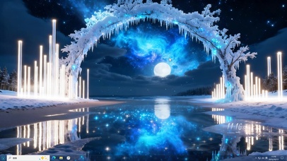 海滩冬季月色主题