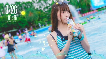 高清好看蓝衣美女