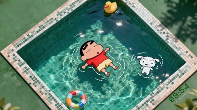 泳池小新和小白