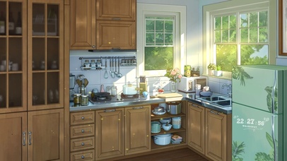 唯美清新阳光厨房